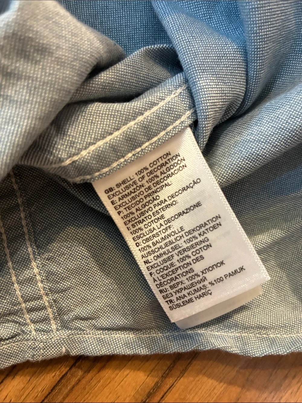 The North Face Light Blue Button-Up Shirt with Logo and 100% Cotton